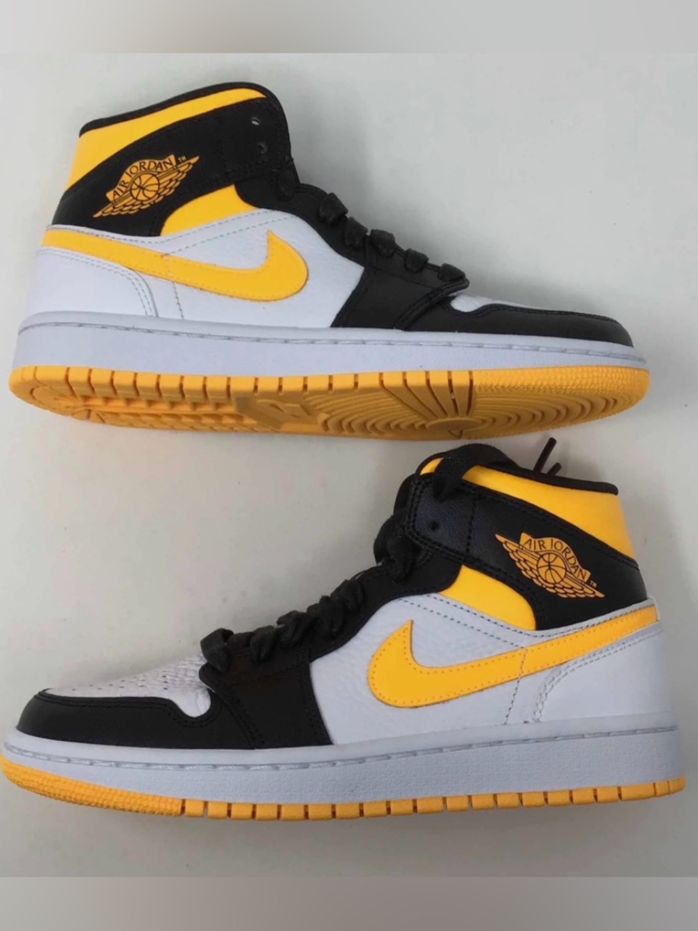 Jordan High-Top Sneakers — Black, White & Yellow